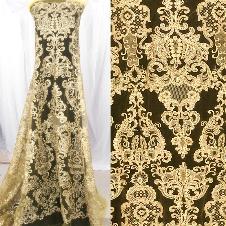 Embroidery Yellow - Golden Yellow European Court High-end Fashion