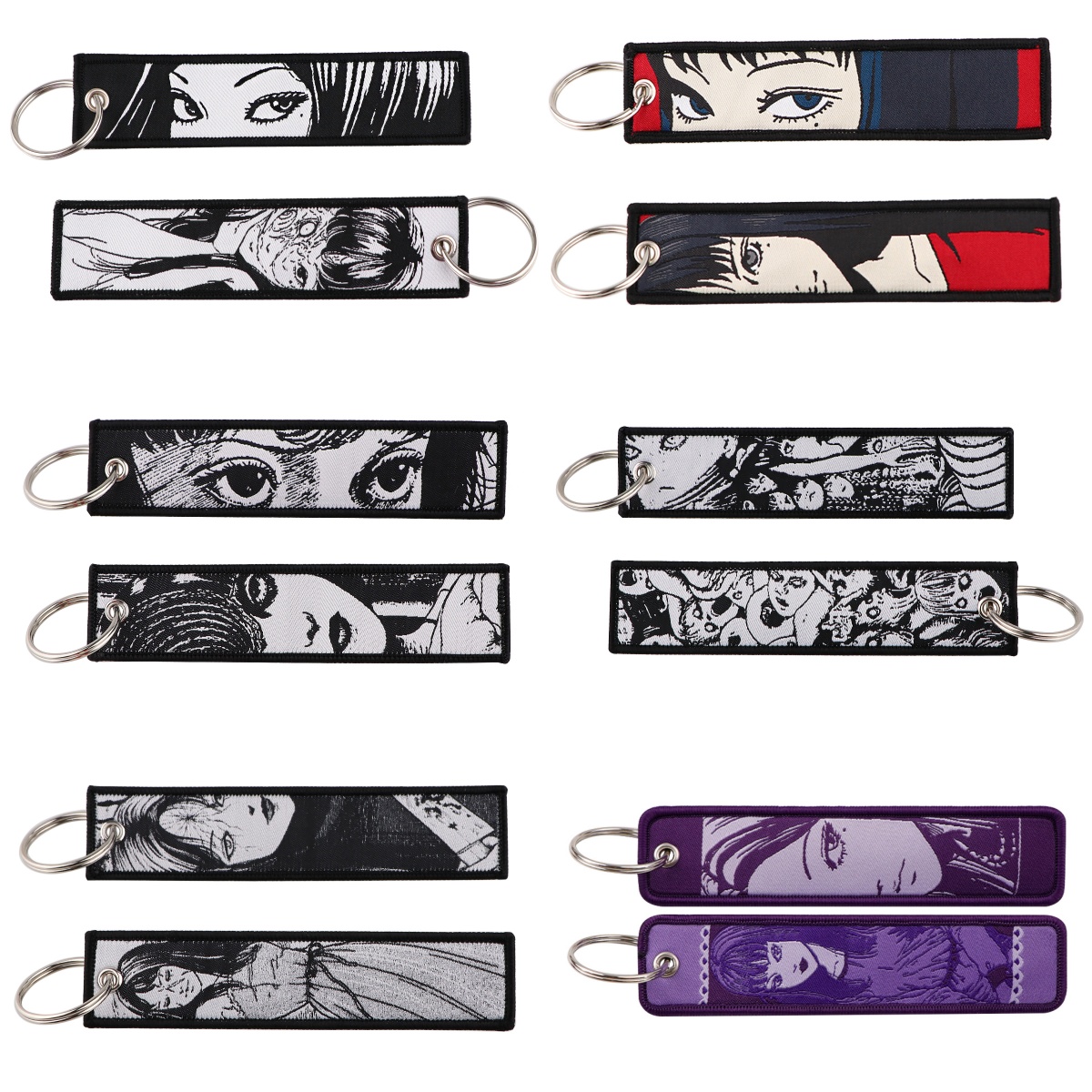 Embroidery Keychain - 1pcs Retro Horror Lady Cartoon Embroidery