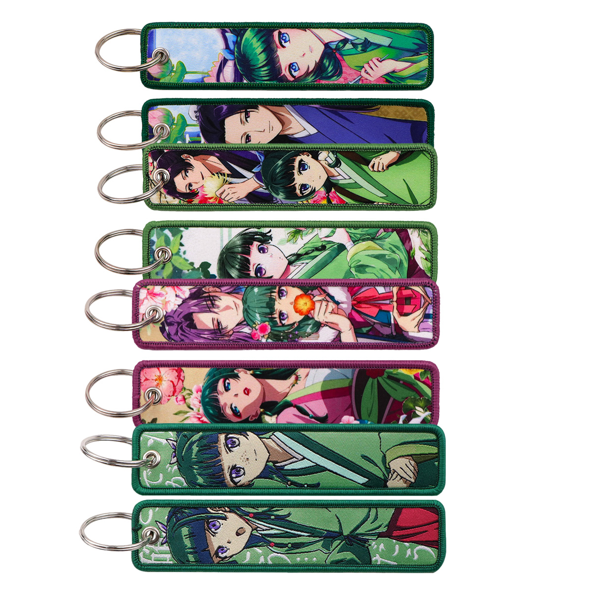 Embroidery Keychain - 1pcs Vintage Oriental Anime Girl Portrait