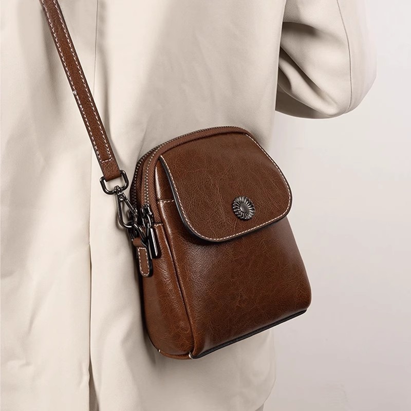 Embroidery Kit Pouch - Real Leather Crossbody Bags for Women