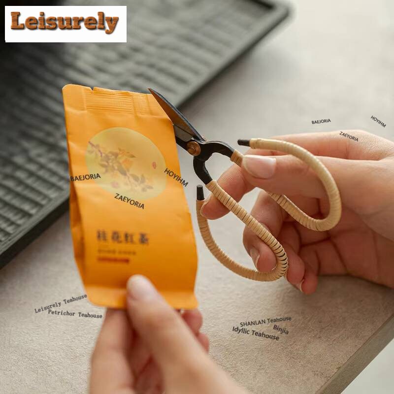 Embroidery Service - Hemp Rope Tea Bags Scissors Embroidery
