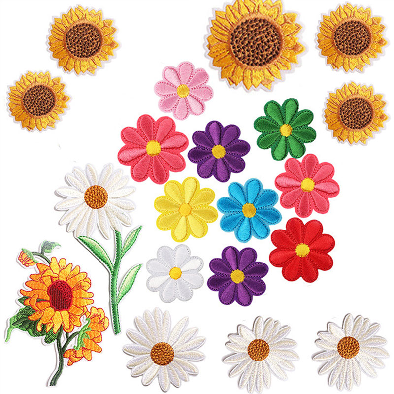 2-10Pcs Flower Iron on Patches - Embroidery Daisy Flower recension och pris