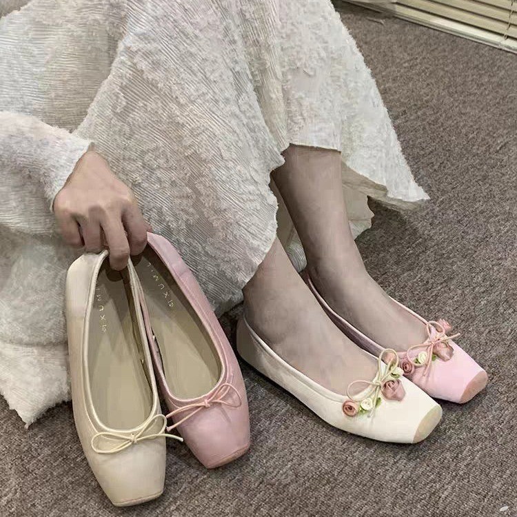 Women Flats Bow Marie Janes Sh - Embroidery Design recension och pris
