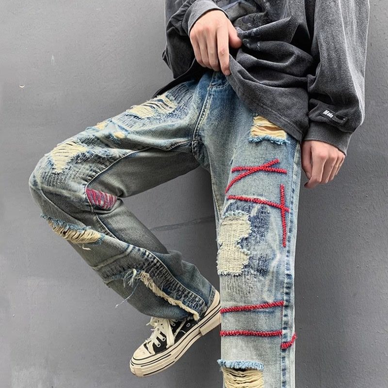 Torn Male Cowboy Pants Broken  - Embroidery On Jeans recension och pris
