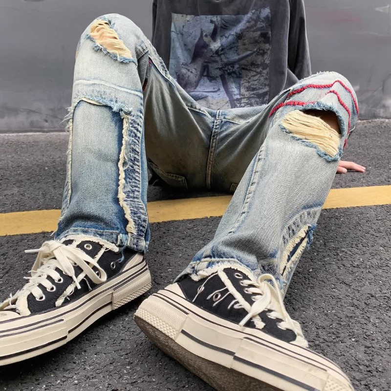 Torn Male Cowboy Pants Broken  - Embroidery On Jeans recension och pris