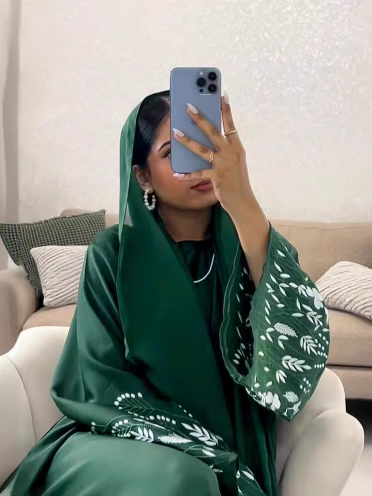 Turkey Emboridery Abaya for Wo - Embroidery Arabic recension och pris