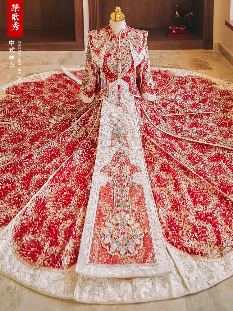 Ming-style Xiuhe Wedding Dress - Embroidery Outfit recension och pris