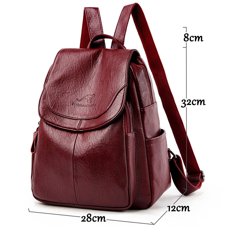 Vintage Soft Leather Backpack  - Embroidery Kit Pouch recension och pris