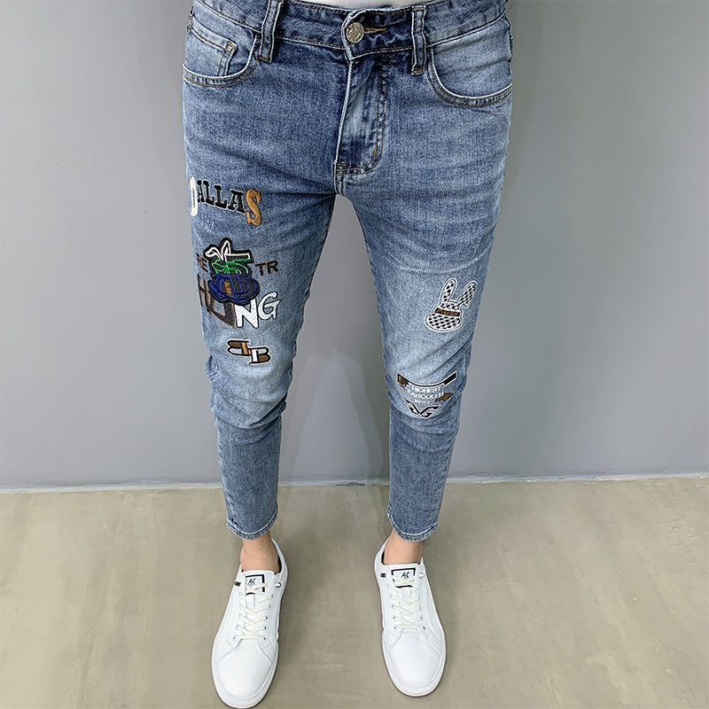 Luxury Brand Men's Slim Denim  - Embroidery On Jeans recension och pris