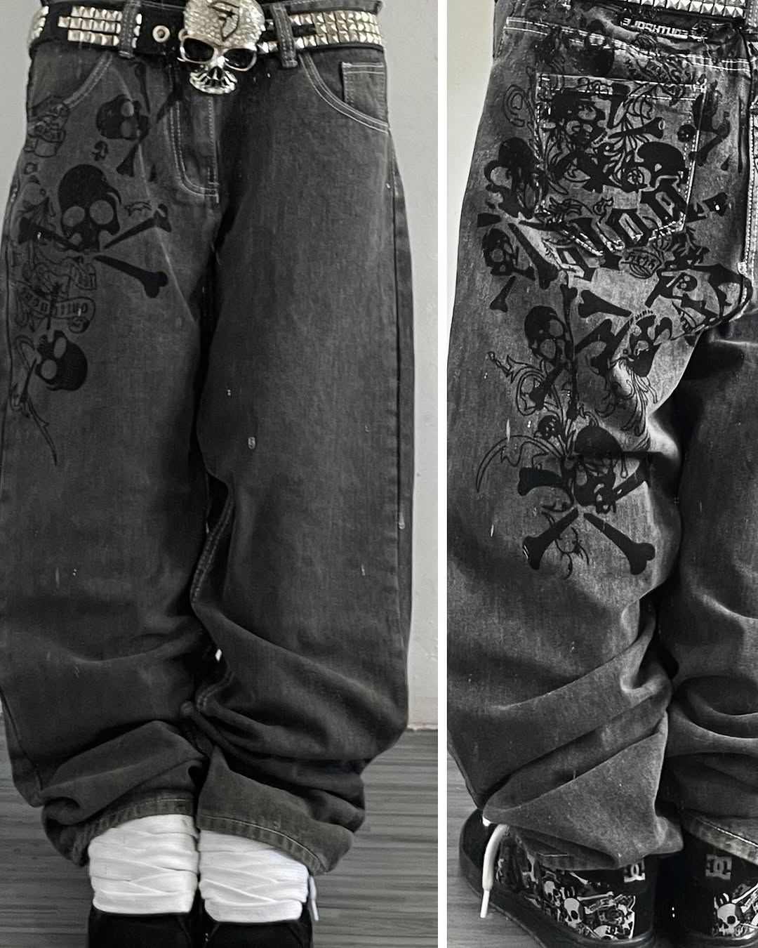 Y2K Street New Skull Embroider - Embroidery On Jeans recension och pris