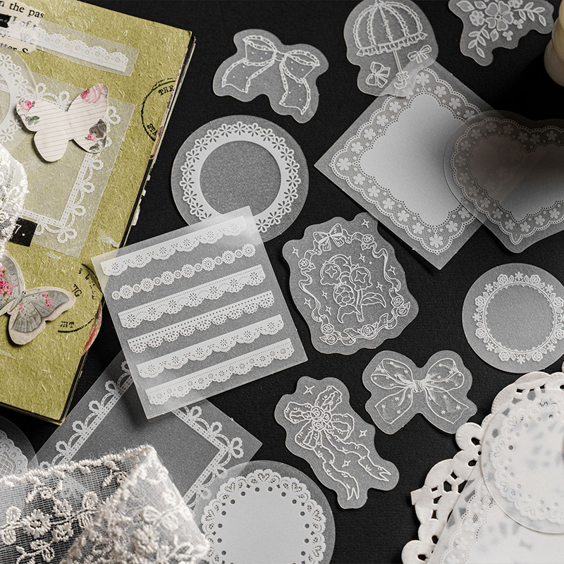 30pcs/lot White Translucent La - Embroidery Paper recension och pris