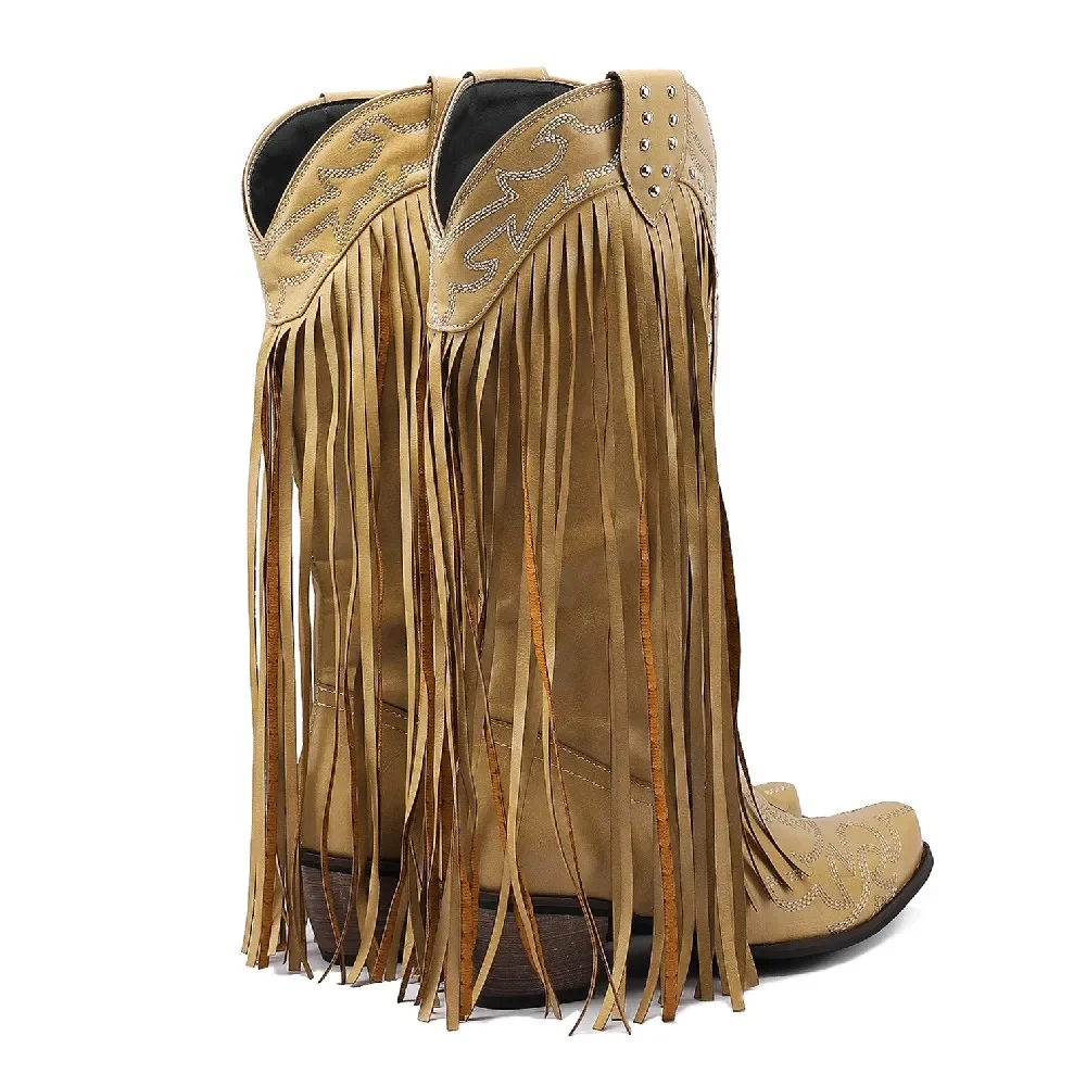 Fringe Rivet Western Women Mid - Embroidery Yellow recension och pris