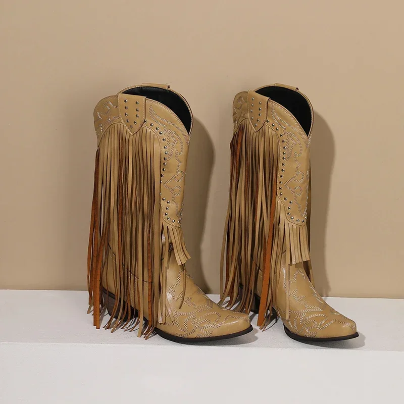 Fringe Rivet Western Women Mid - Embroidery Yellow recension och pris