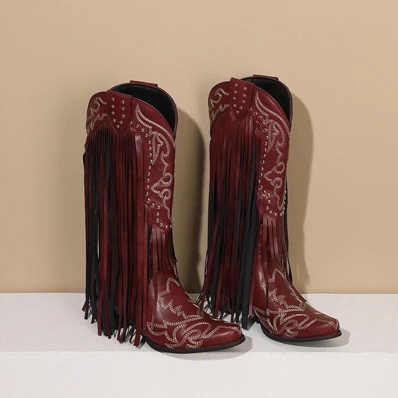 Fringe Rivet Western Women Mid - Embroidery Yellow recension och pris