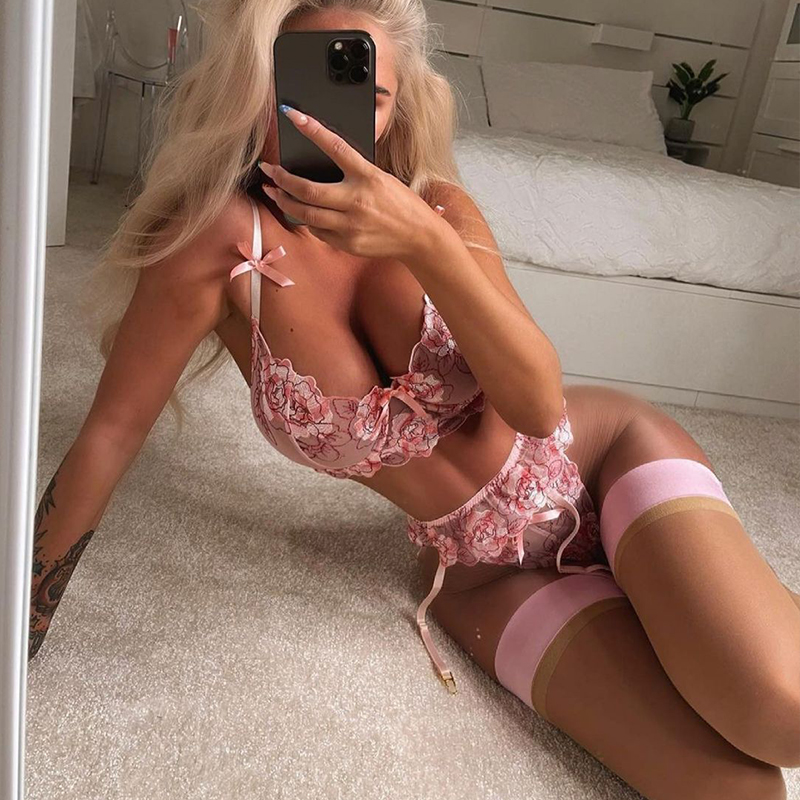 New Sexy Floral Embroidery Lin - Embroidery Underwear recension och pris