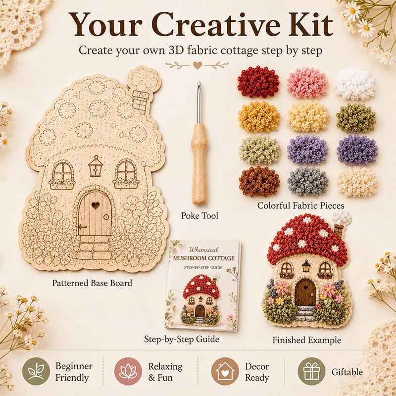 3D Mushroom House Poke Art DIY - Embroidery Origin recension och pris