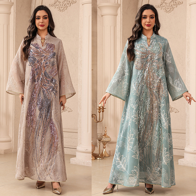 Muslim Dress Abaya Women Eid P - Embroidery Arabic recension och pris