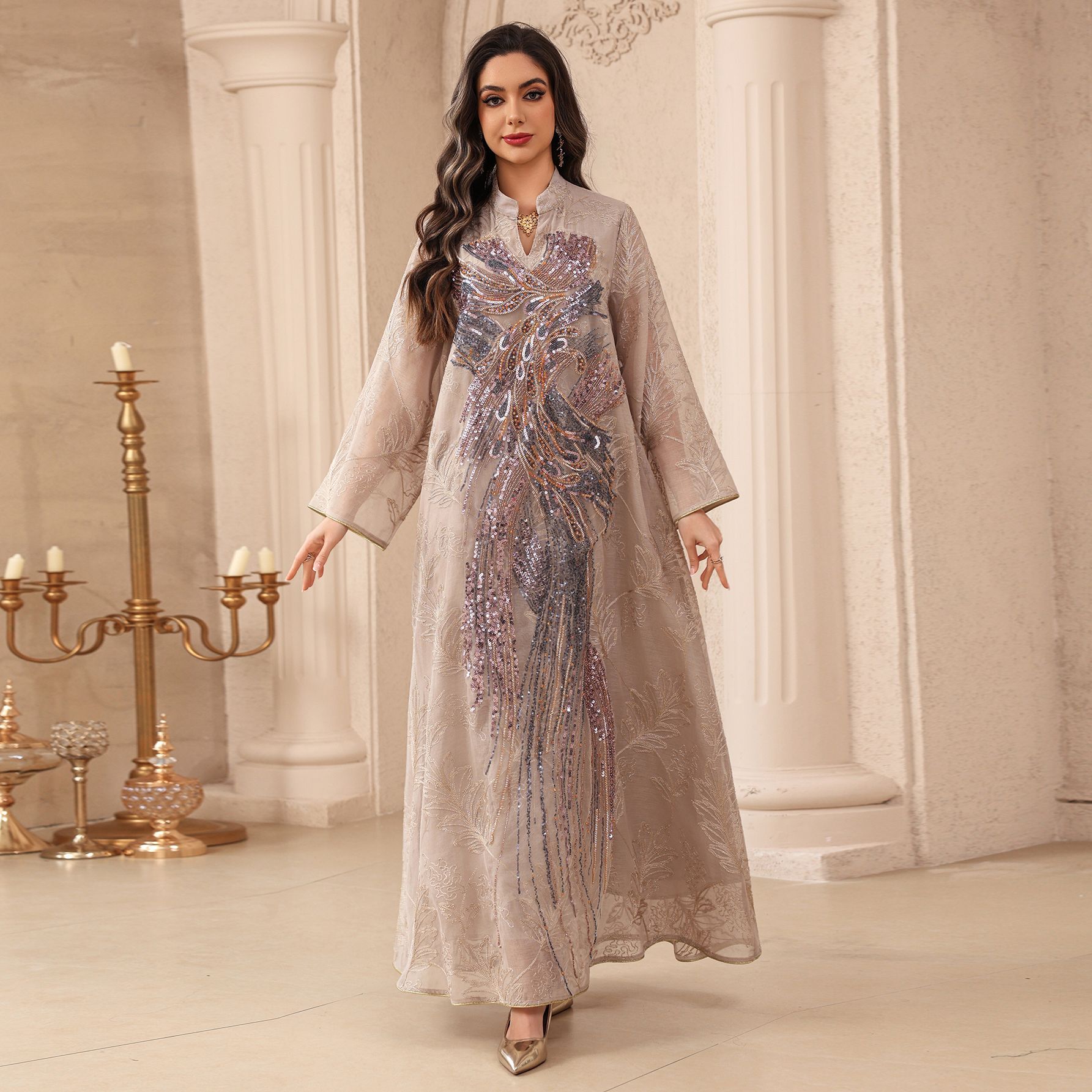 Muslim Dress Abaya Women Eid P - Embroidery Arabic recension och pris