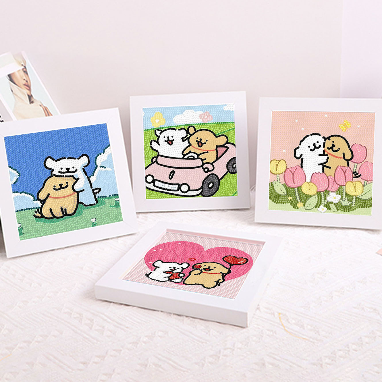 Cartoon Line Puppy Crystal Dia - Embroidery Service recension och pris