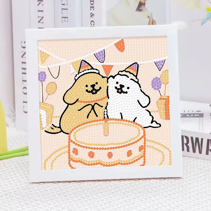 Cartoon Line Puppy Crystal Dia - Embroidery Service recension och pris