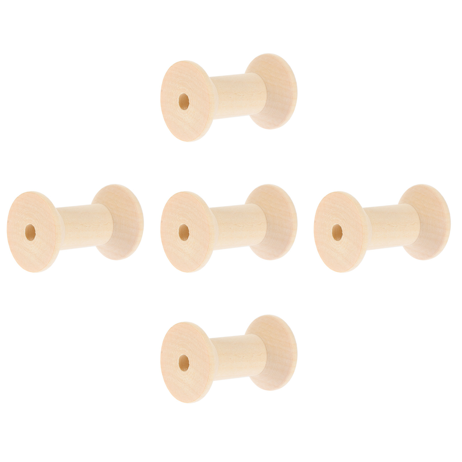 5Pcs Wooden Bobbins Smooth Pol - Embroidery Threads recension och pris