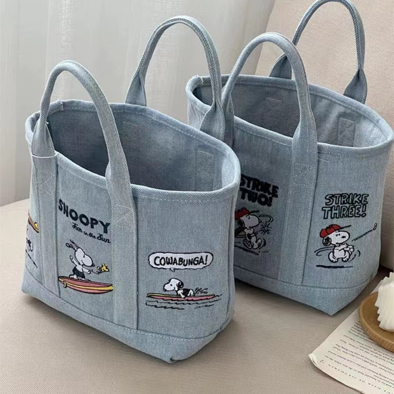 New Snoopy Comic Denim Tote, L - Embroidery Service recension och pris