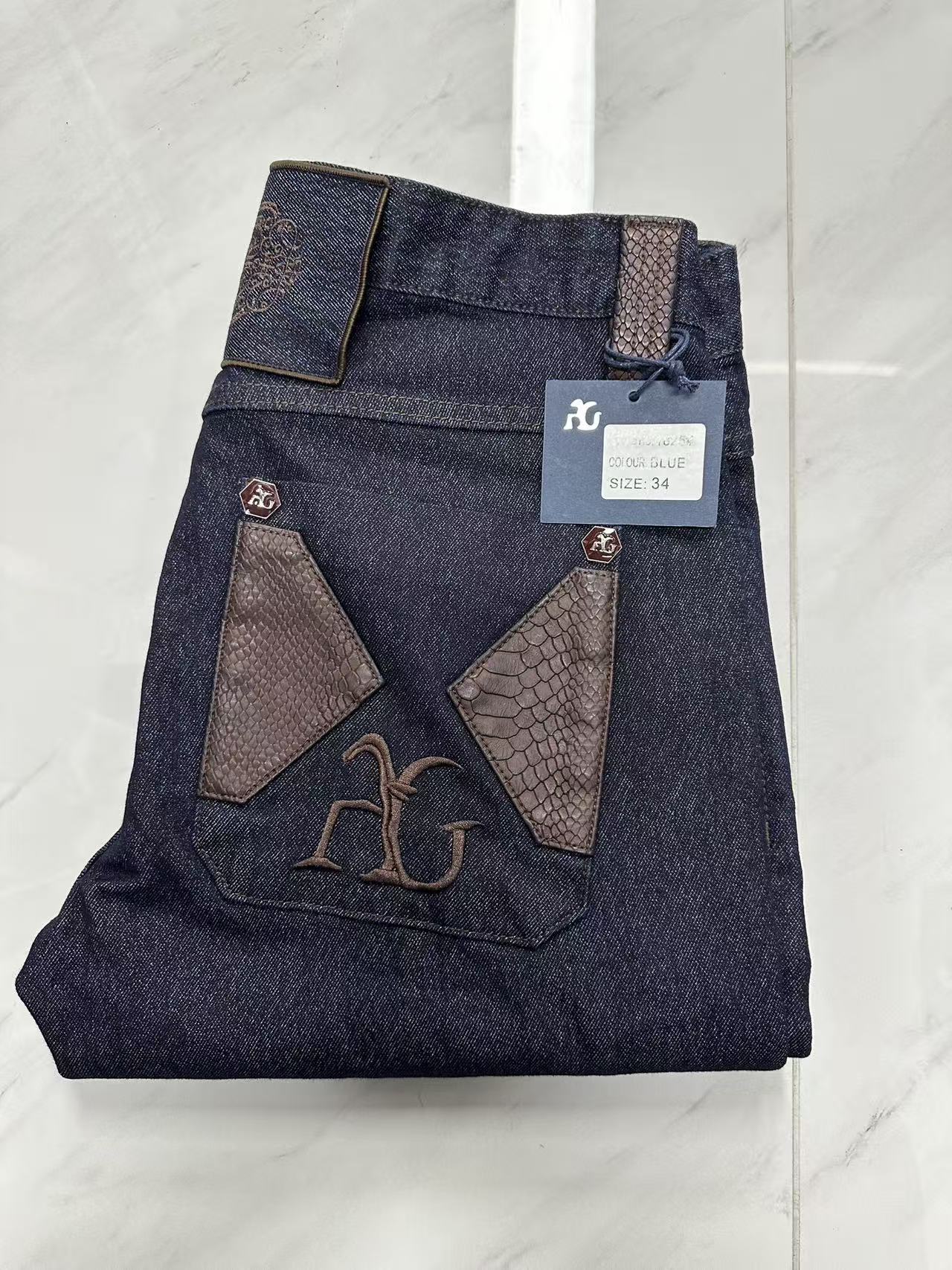 OECHSLI Jeans Cotton Thick Men - Embroidery On Jeans recension och pris