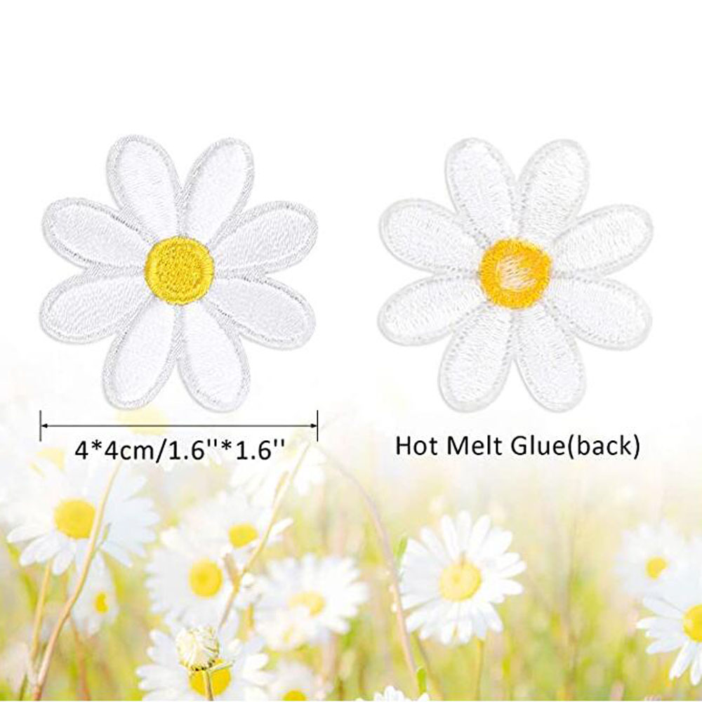 10Pcs Daisy Flower Iron On Pat - Embroidery Daisy Flower recension och pris