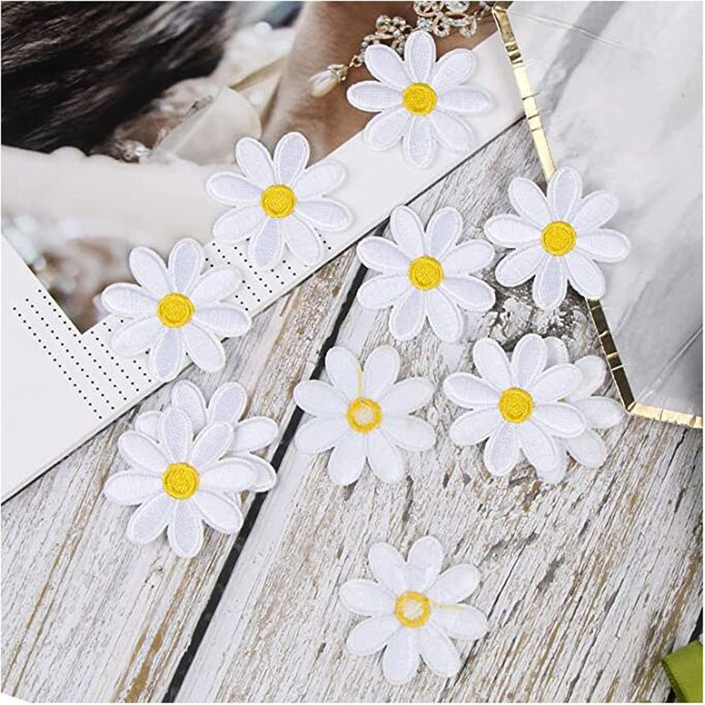 10Pcs Daisy Flower Iron On Pat - Embroidery Daisy Flower recension och pris