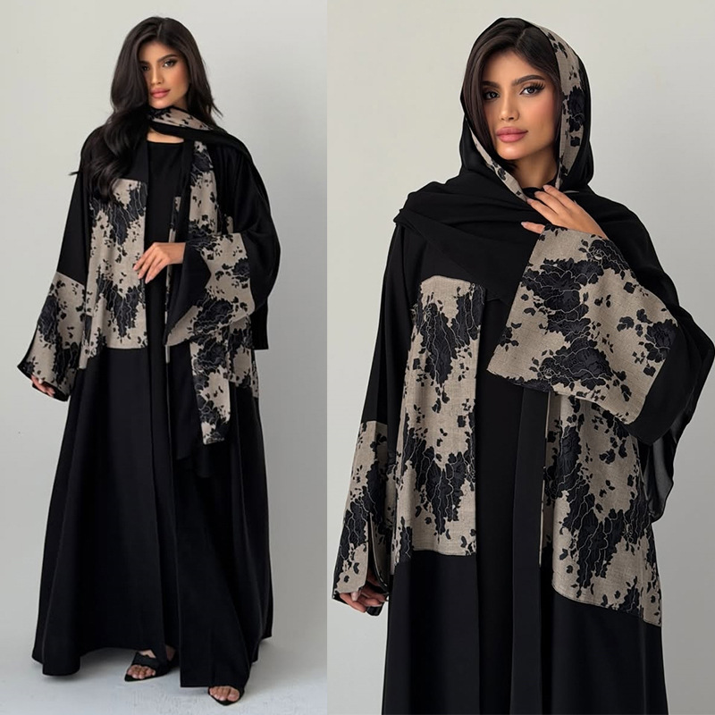Women Eid Abaya Hijab 2 Piece  - Embroidery Arabic recension och pris