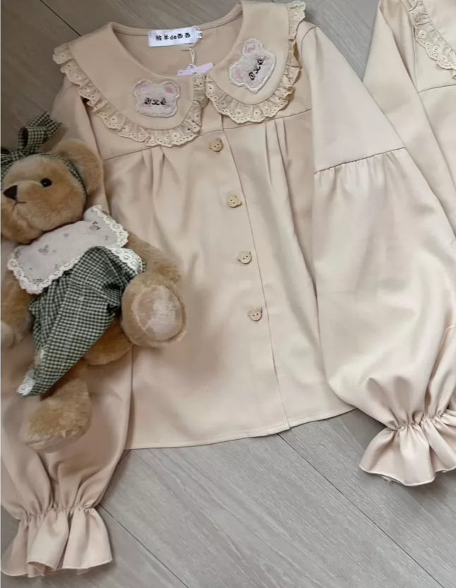 Lolita Blouse Cute Bear Embroi - Embroidery Yellow recension och pris