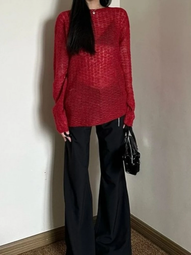 Y2K See-Through Knitted Women' - Embroidery Origin recension och pris